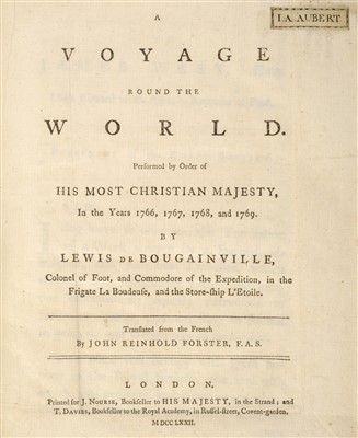 Lot 258 - Bougainville (Louis de). A Voyage round the World, 1st edition in English, 1772