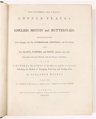 Lot 260 - Wilkes (Benjamin). One Hundred and Twenty Copper-Plates of English Moths and Butterflies, 1773