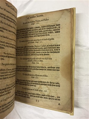 Lot 5 - Partridge (John). The Treasurie of Hidden Secrets, 1600