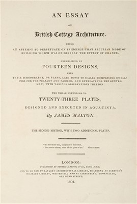Lot 334 - Malton (James). An Essay on British Cottage Architecture, 1804