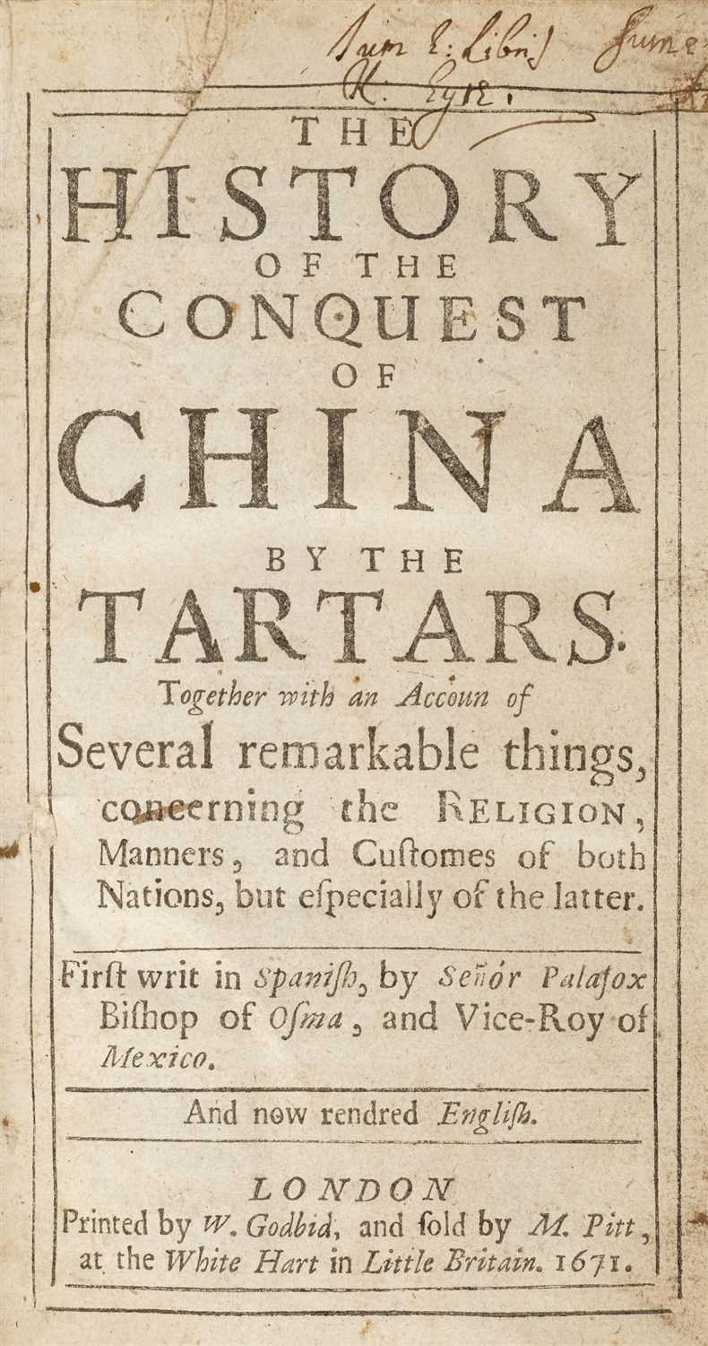 Lot 41 - Palafox y Mendoza (Juan de). The History of the Conquest of China by the Tartars, 1671