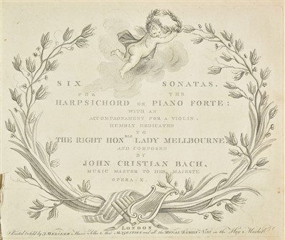 Lot 308 - Bach (Johann Christian). Six Sonatas, for the Harpsichord or Piano Forte, circa 1778-80
