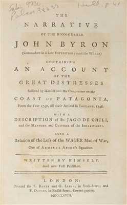 Lot 194 - Byron (John). The Narrative of the Honourable John Byron, 1746