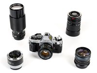 Lot 348 - Canon AE-1 Program camera and lenses.