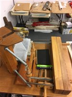 Lot 54 - Laying press and bookbinding equipment.