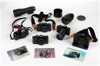 Lot 350 - Contax & Yashica 35mm cameras and lenses.