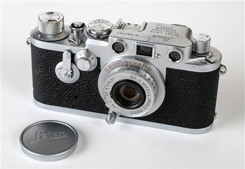 Lot 385 - Leica IIIf rangefinder (1953) with Elmar 50mm f/3.5 lens.
