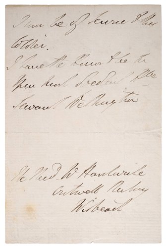Lot 163 - Wellesley (Arthur, 1st Duke of Wellington, 1769-1852).