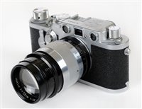 Lot 386 - Leica IIIf rangefinder (1955) with Hektor 73mm f/1.9 lens.
