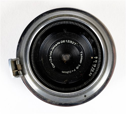 Lot 446 - Zeiss Jena Tessar 28mm f/8 lens for Contax rangefinder.