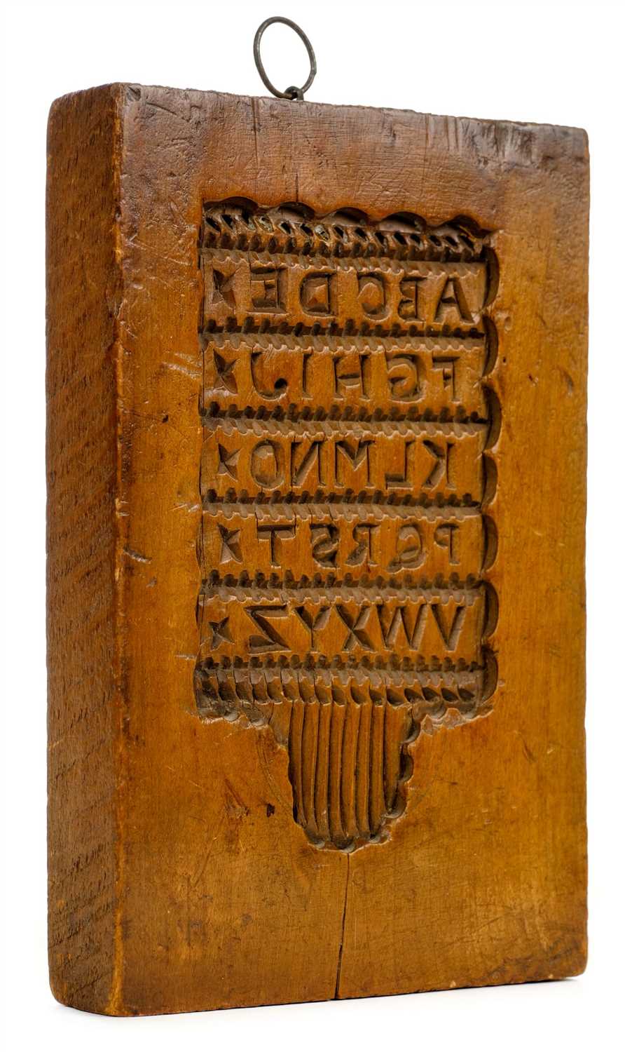 Lot 329 - Hornbook Mould. A wooden gingerbread hornbook mould, circa 1800