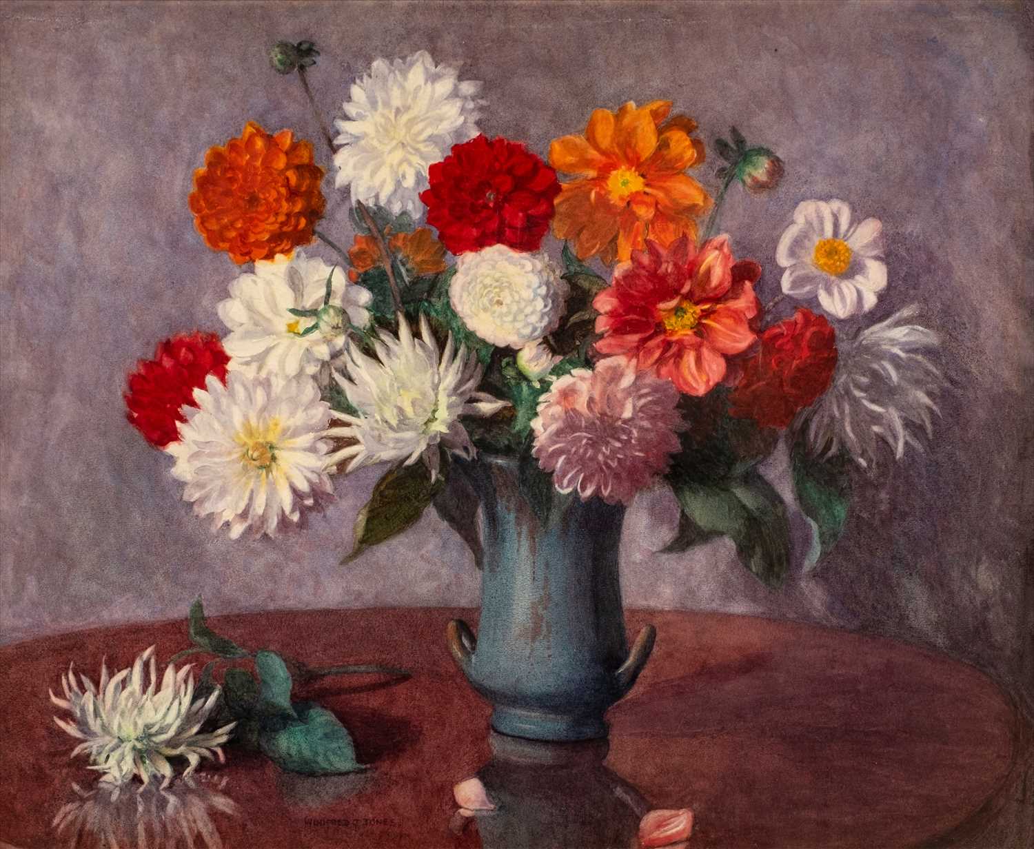 Lot 48 - Jones (Winifred J.). Still Life of Flowers in a Vase
