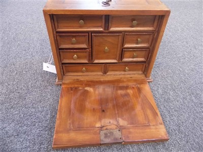 Lot 60 - Cabinet. A 19th century Spanish walnut table-top Vargueno