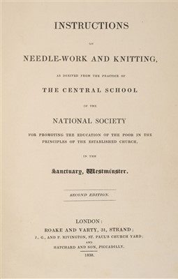 Lot 377 - Needlework Specimens. Instructions on Needle-Work and Knitting, 1838