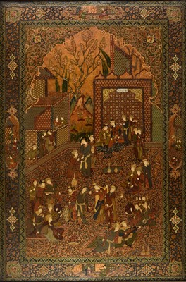 Lot 218 - Persian School. Sasanian court scene, 20th century