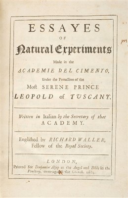Lot 74 - Accademia Del Cimento. Essayes of Natural Experiments, 1684