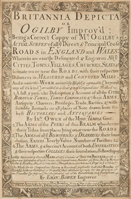 Lot 143 - Owen (John, & Emanuel Bowen). Britannia Depicta or Ogilby Improv'd, 1720