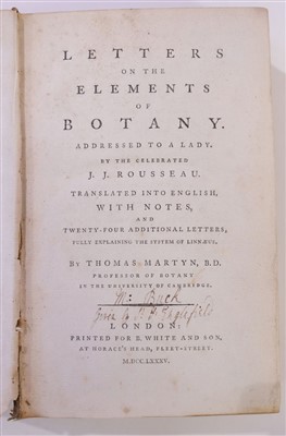 Lot 130 - Martyn (Thomas). Letters on the Elements of Botany, 1785