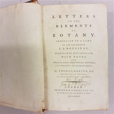 Lot 130 - Martyn (Thomas). Letters on the Elements of Botany, 1785