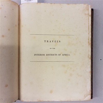 Lot 72 - Park (Mungo). Travels in the Interior Districts of Africa, 1st edition, 1799