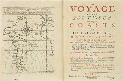 Lot 41 - Frezier (Amédée François). A Voyage to the South-Sea ... Chili and Peru, 1717