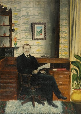 Lot 438 - Portrait Study. A gentleman seated by a desk, circa 1920