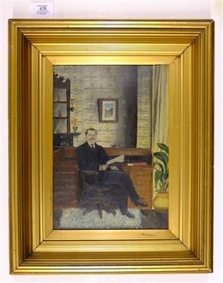 Lot 438 - Portrait Study. A gentleman seated by a desk, circa 1920