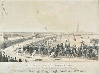 Lot 203 - Athletics. Ploszczynski, (N. lithographer), The contest for the Champion's Belt, 1852