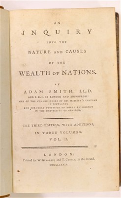Lot 396 - Smith (Adam). Wealth of Nations, 3rd edition, 1784
