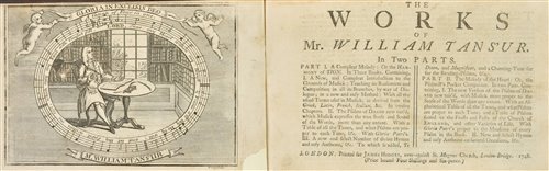 Lot 400 - Tans'ur (William). The Works, 1748