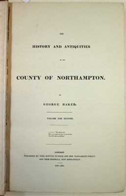 Lot 66 - Baker (George). The History and Antiquities of the County of Northampton, 1822-1841