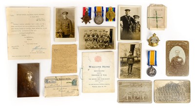 Lot 235 - A family group of medals to Somerset Light Infantry (Casualty) and Naval Brigade (POW)