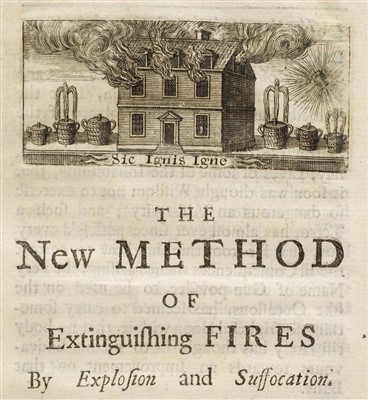Lot 151 - Godfrey (Ambrose). New Method of Extinguishing Fires by Explosion and Suffocation, 1724