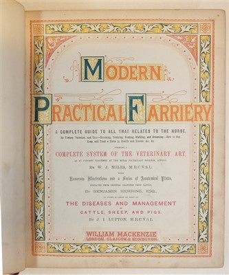 Lot 85 - Miles (William J.). Modern Practical Farriery, c.1880, & 1 other