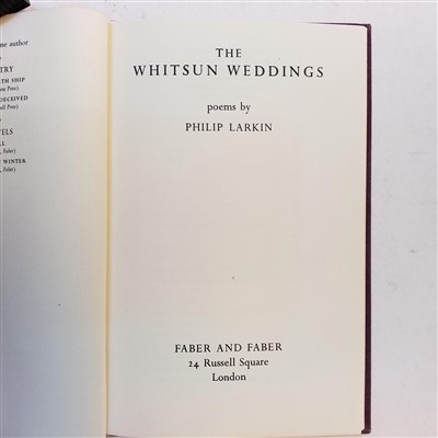 Lot 719 - Larkin (Philip). Whitsun Weddings, 1964, inscribed