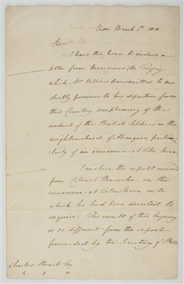 Lot 69 - Duke of Wellington, Autograph letter, 1810