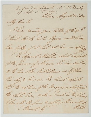Lot 73 - Duke of Wellington, Autograph letter signed, 1810