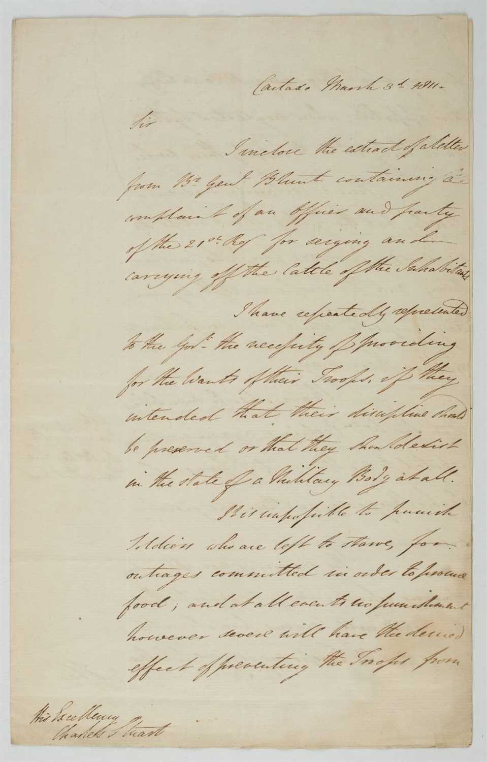 Lot 74 - Duke of Wellington, Autograph letter signed, 1811