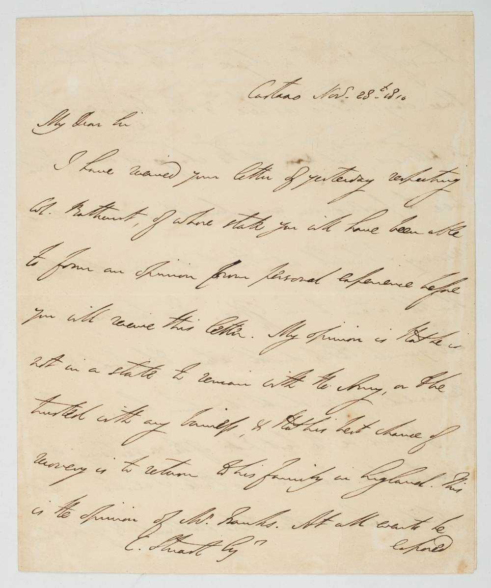 Lot 75 - Duke of Wellington, Autograph letter signed, 1810