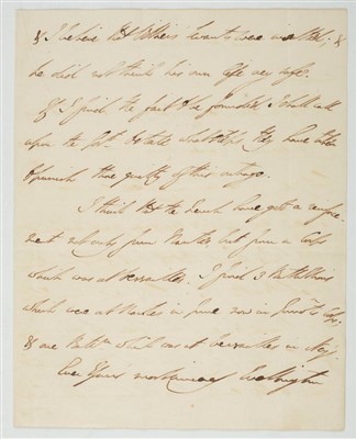 Lot 70 - Duke of Wellington, Autograph letter, 1810