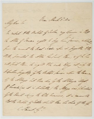Lot 72 - Duke of Wellington, Autograph letter, 1810