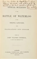 Lot 27 - Waterloo. An Account of the Battle of Waterloo, 1815