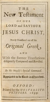 Lot 107 - Bible; New Testament. 1699