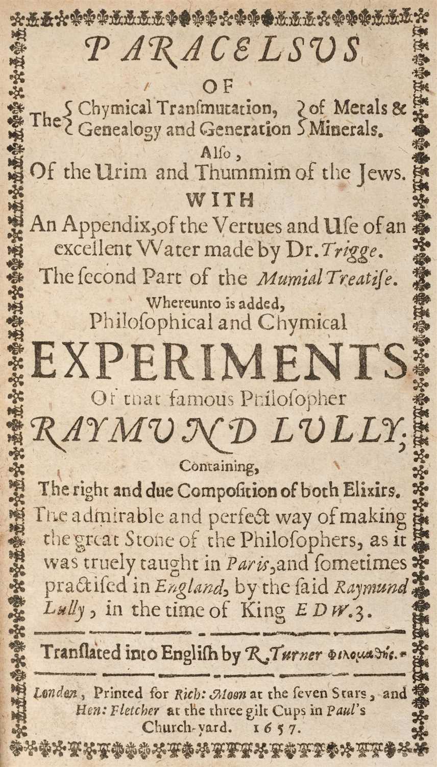 Lot 22 - Paracelsus. Chymical Transmutation, 1657