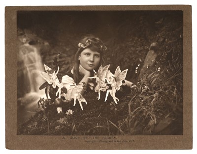 Lot 236 - Cottingley Fairies. Alice and the Fairies, photograph of Frances 'Alice' Griffiths, July 1917