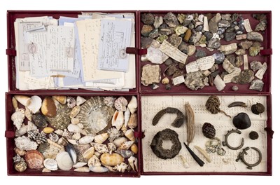 Lot 285 - Geological Cabinet, 4-drawer Victorian cabinet of geological specimens