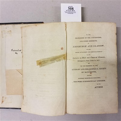 Lot 308 - Dalton (John). A New System of Chemical Philosophy, 2 parts in one, Manchester, 1808 & 1810
