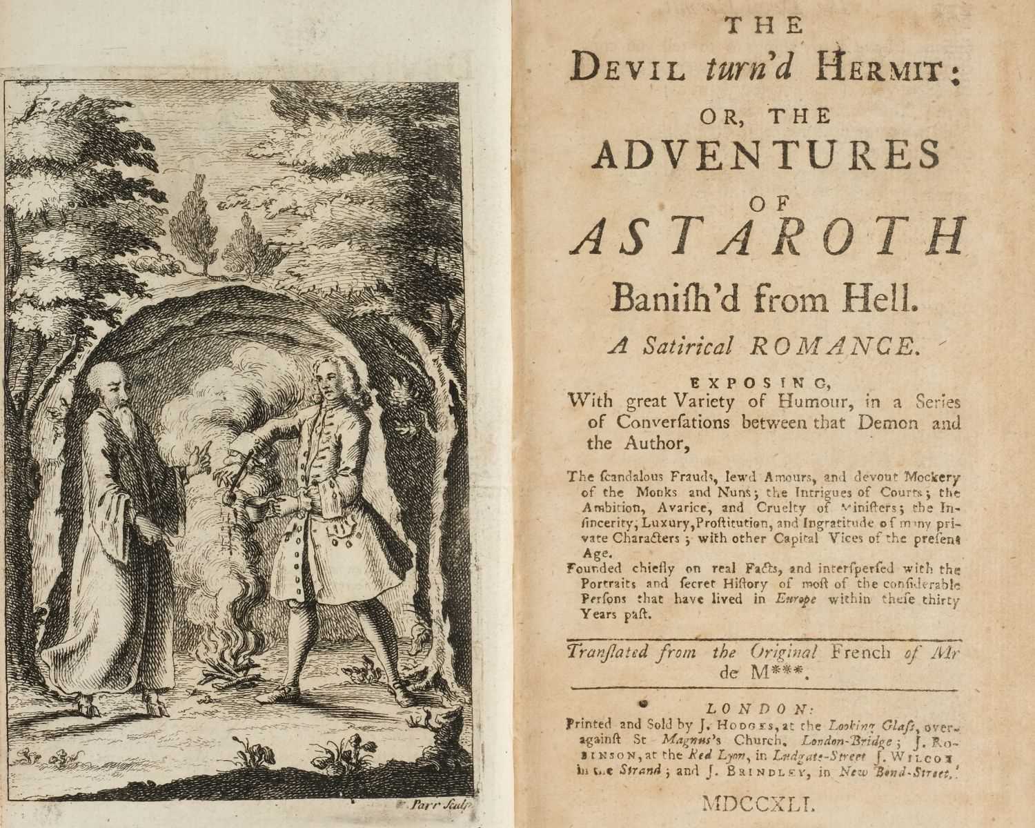 Lot 184 - Lambert de Saumery (Pierre). The Devil turn'd Hermit, 2 volumes, 1st edition in English, 1741-2