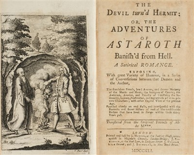 Lot 184 - Lambert de Saumery (Pierre). The Devil turn'd Hermit, 2 volumes, 1st edition in English, 1741-2