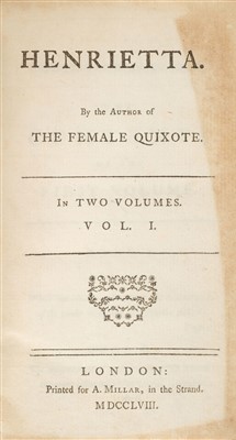 Lot 221 - Lennox (Charlotte). Henrietta, 2 volumes, 1st edition, 1758